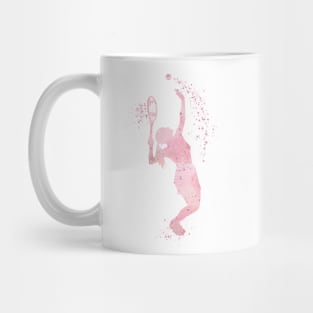 Girl Tennis Player Serve Shot Watercolor Mug